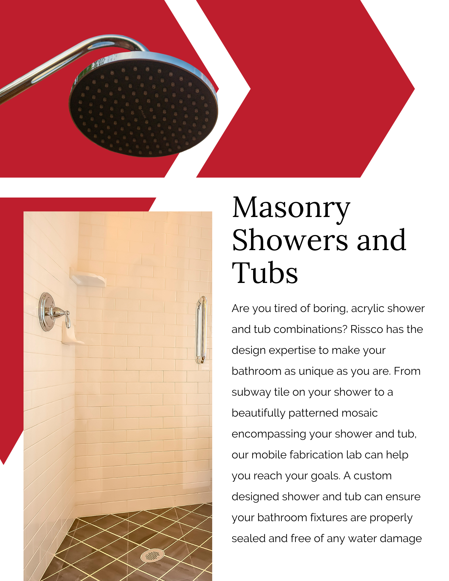 Masonry Showers and Tubs
